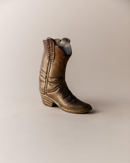 Vintage Cowboy Boot Figurine Brass Table Decoration Italy 1980s