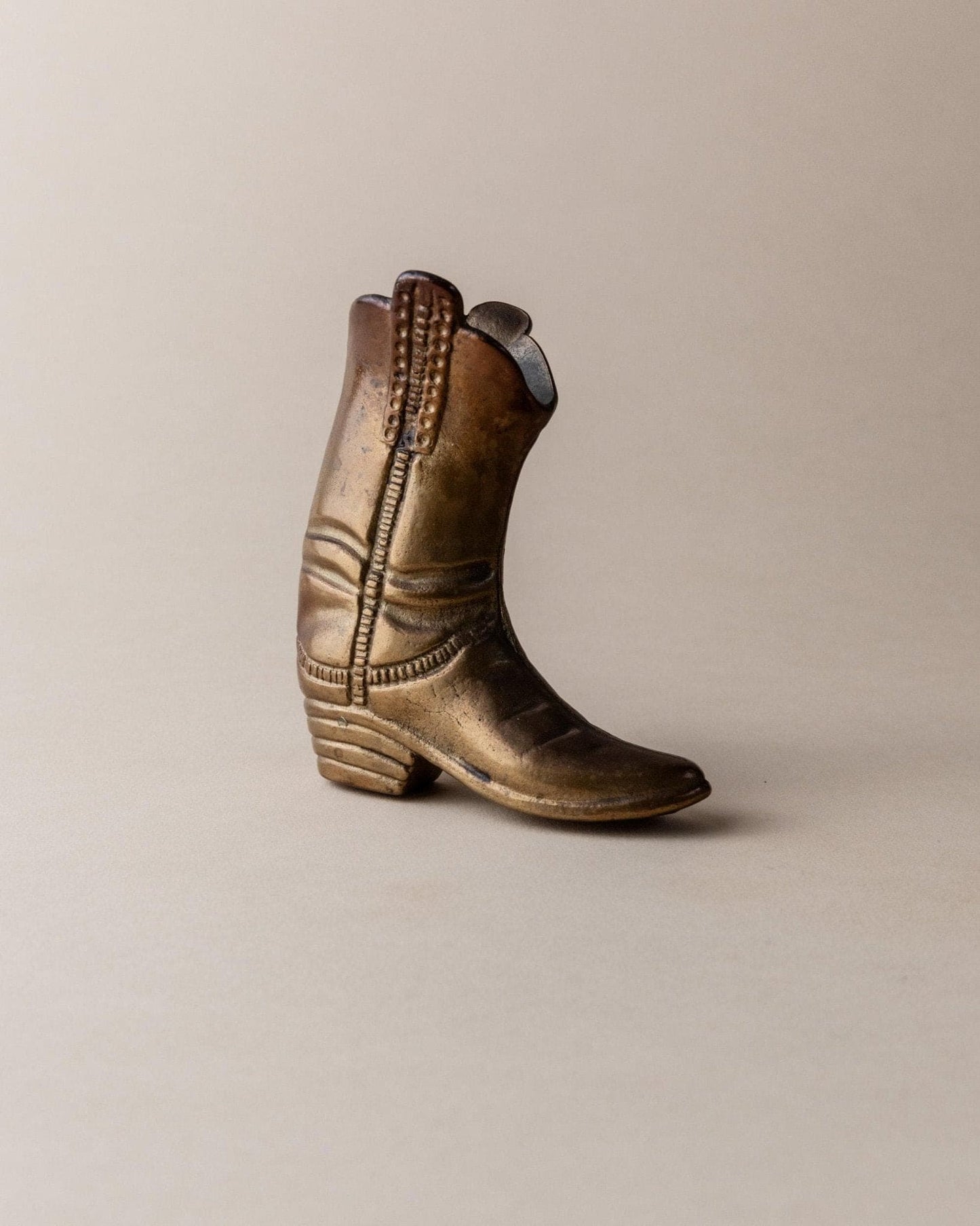 Vintage Cowboy Boot Figurine Brass Table Decoration Italy 1980s