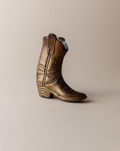Vintage Cowboy Boot Figurine Brass Table Decoration Italy 1980s