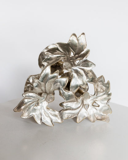 Vintage Kerzenhalter Flower and Leaf 3-armig von Carl Frederik Christiansen