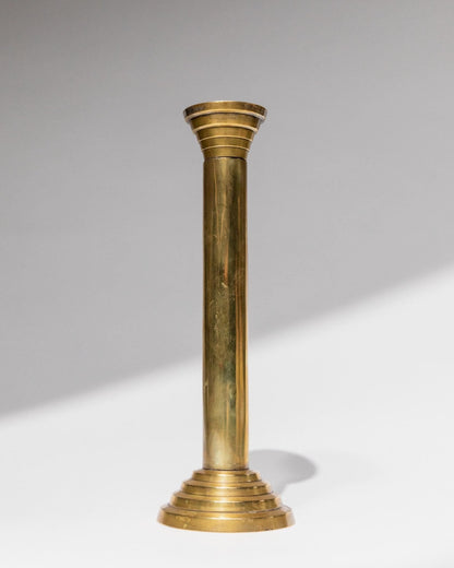 Vintage Kerzenhalter Set von 2, goldfarben, Säulendesign