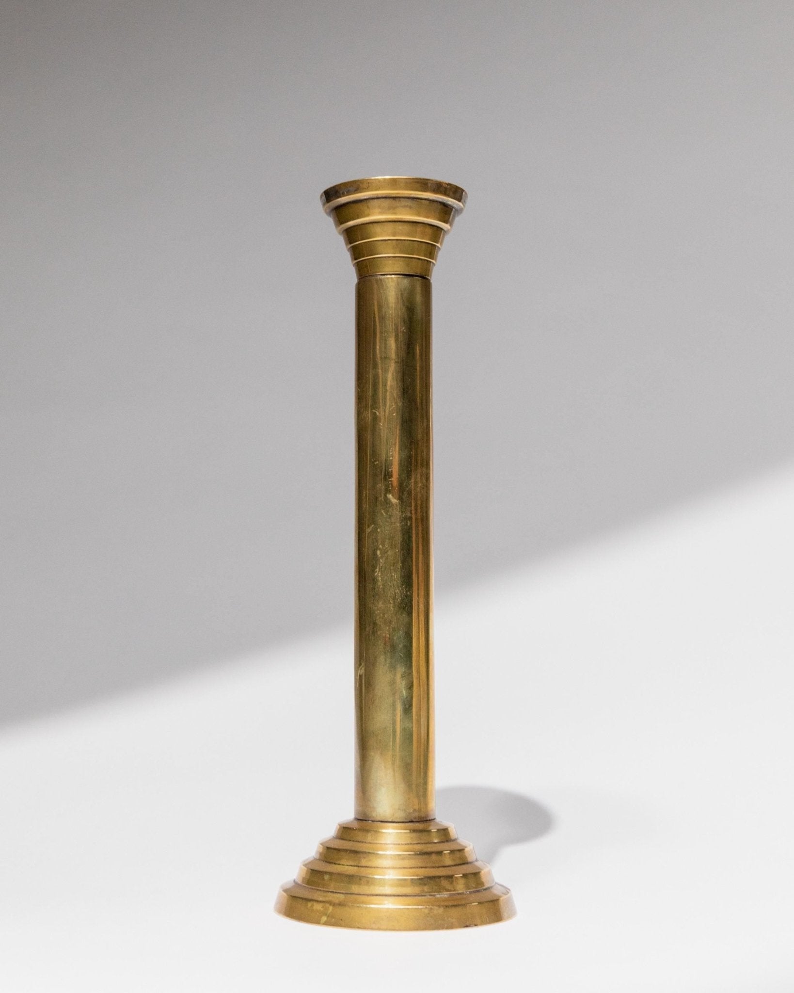 Vintage Kerzenhalter Set von 2, goldfarben, Säulendesign