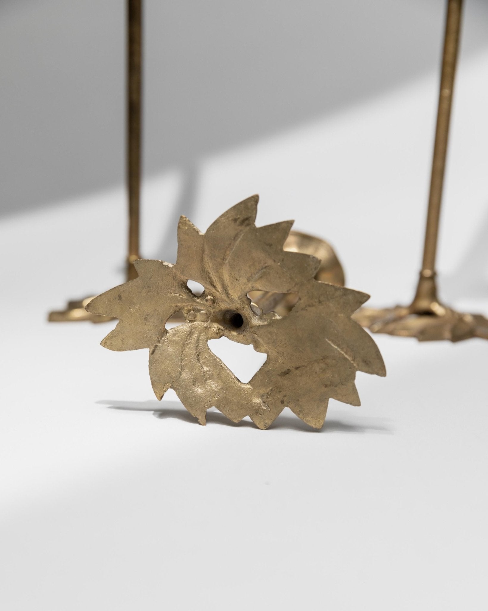 Vintage Kerzenhalter Set von 3, Messing, florales Design, Italien, Tischdeko, Geschenkidee