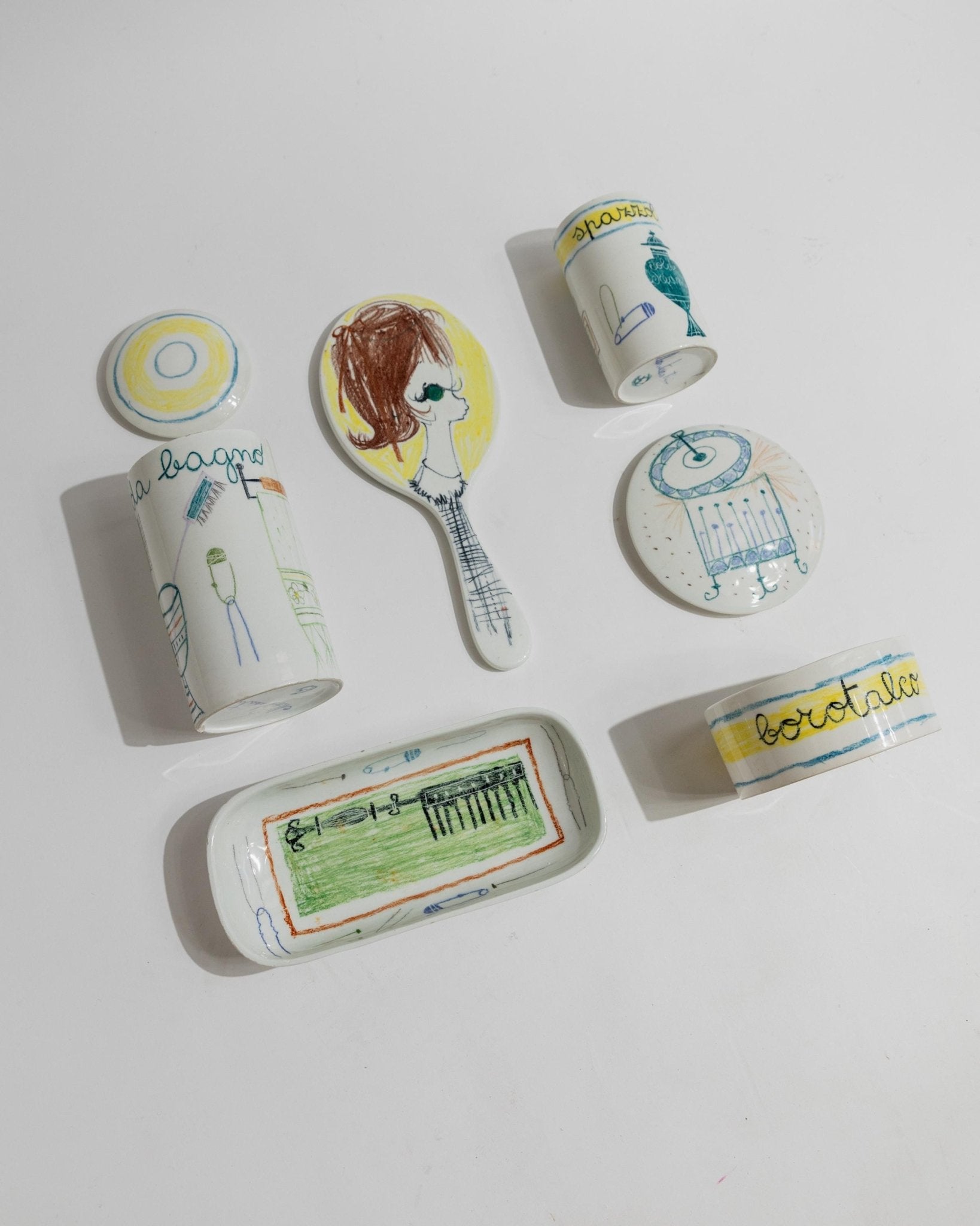 Vintage Keramik Badeset Set von 5 von Montecatini