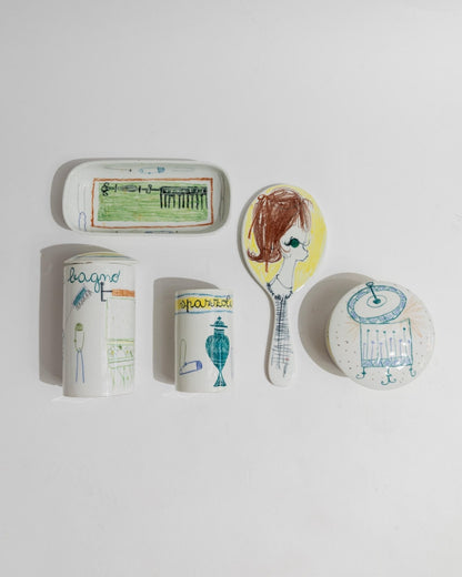 Vintage Keramik Badeset Set von 5 von Montecatini