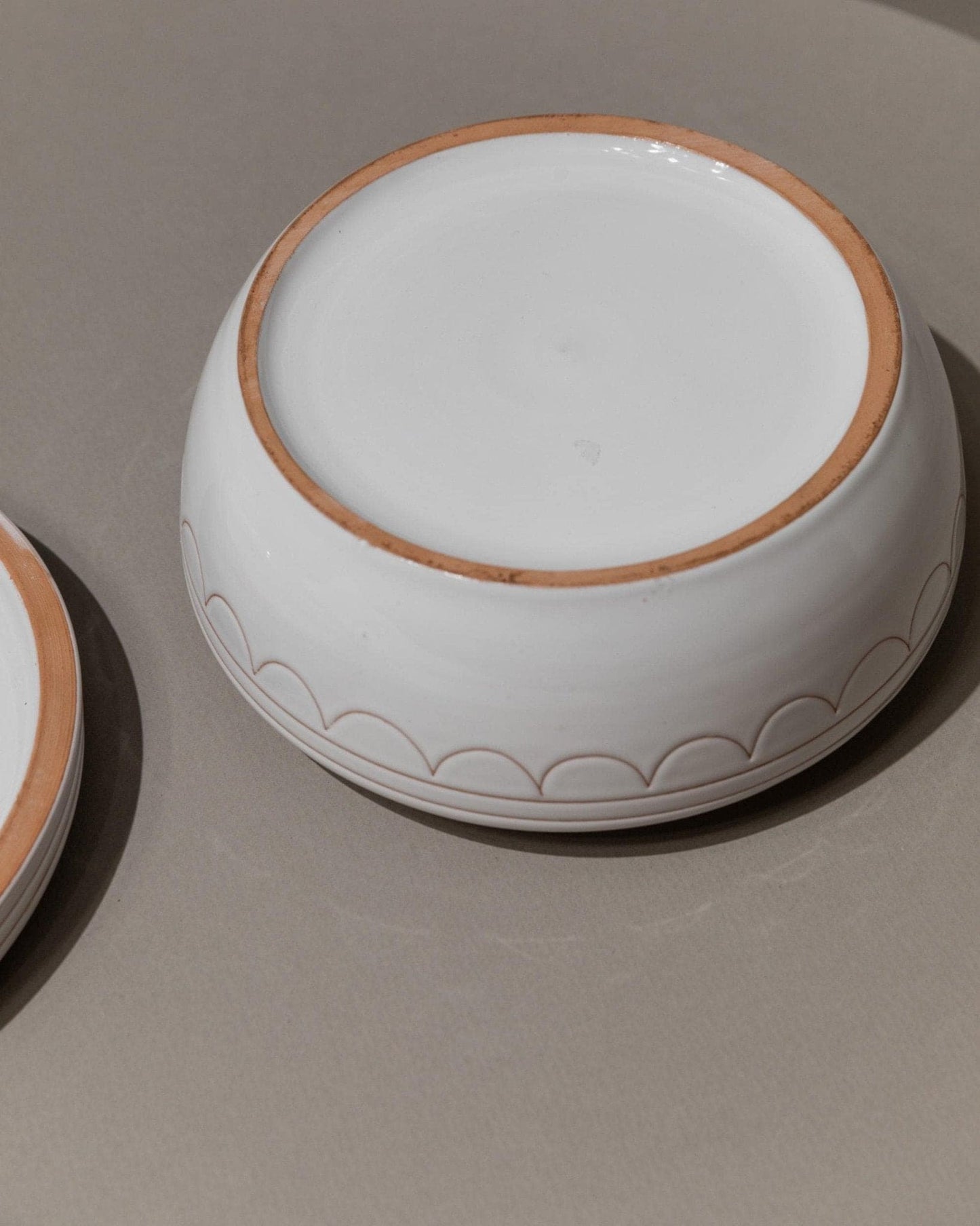 Vintage Keramikschale mit Deckel, handgeschnitzt, nautisches Motiv, Italien 1970er