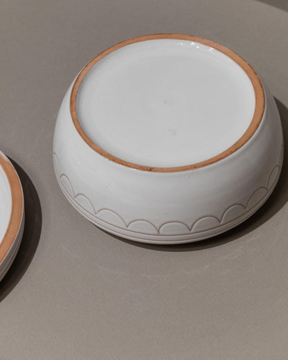 Vintage Keramikschale mit Deckel, handgeschnitzt, nautisches Motiv, Italien 1970er