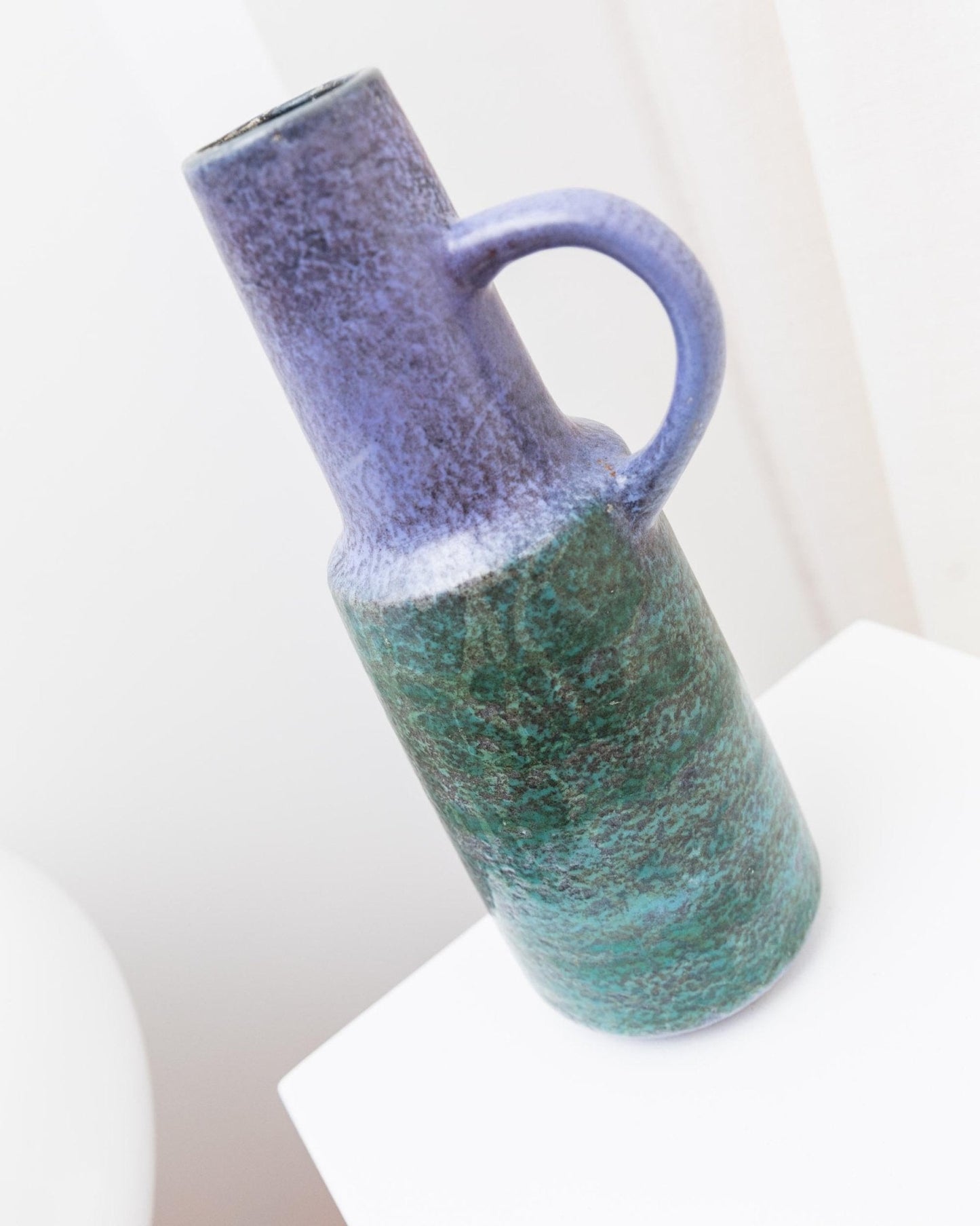Vintage Vase von VEB Haldensleben, mint und violett