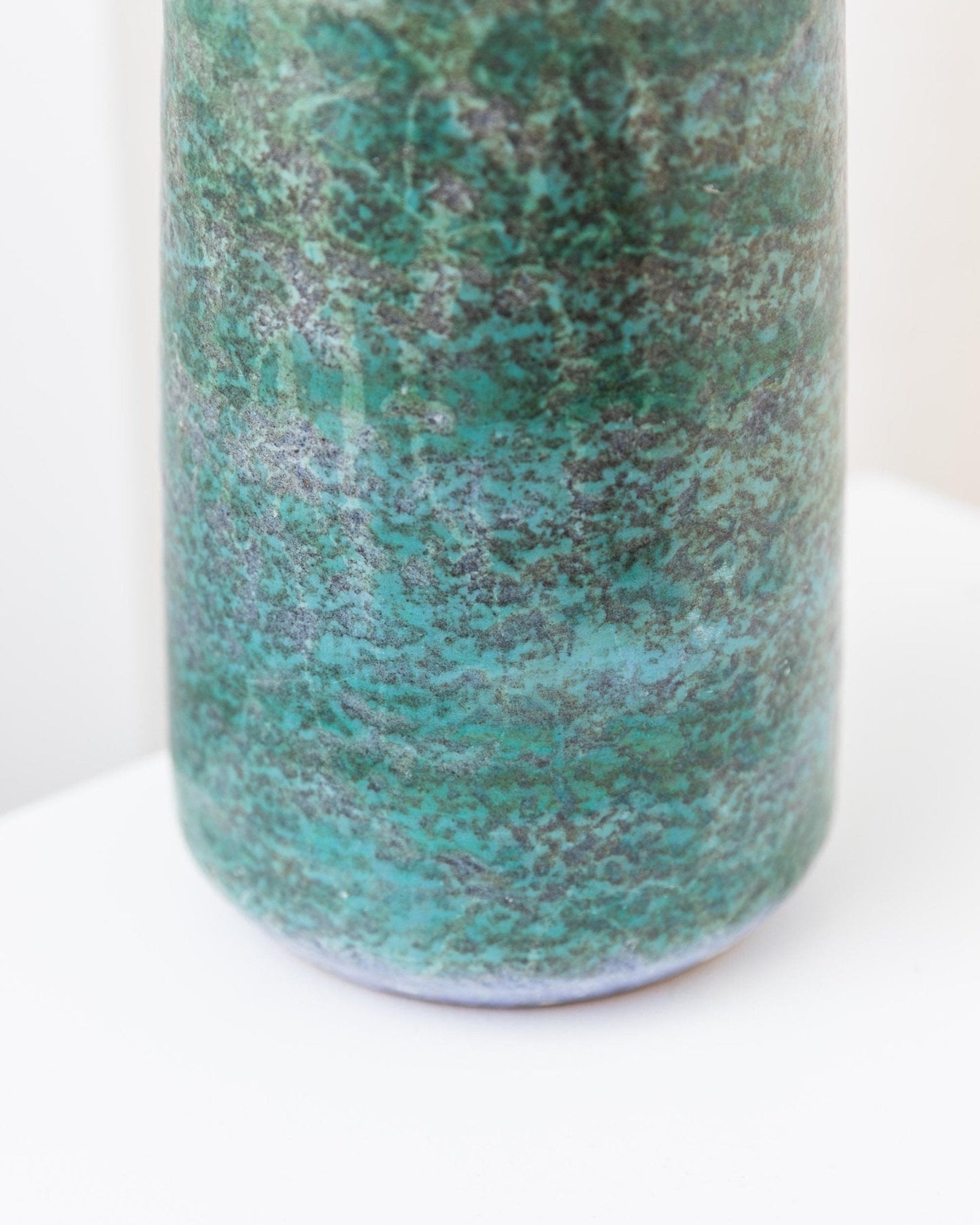 Vintage Vase von VEB Haldensleben, mint und violett