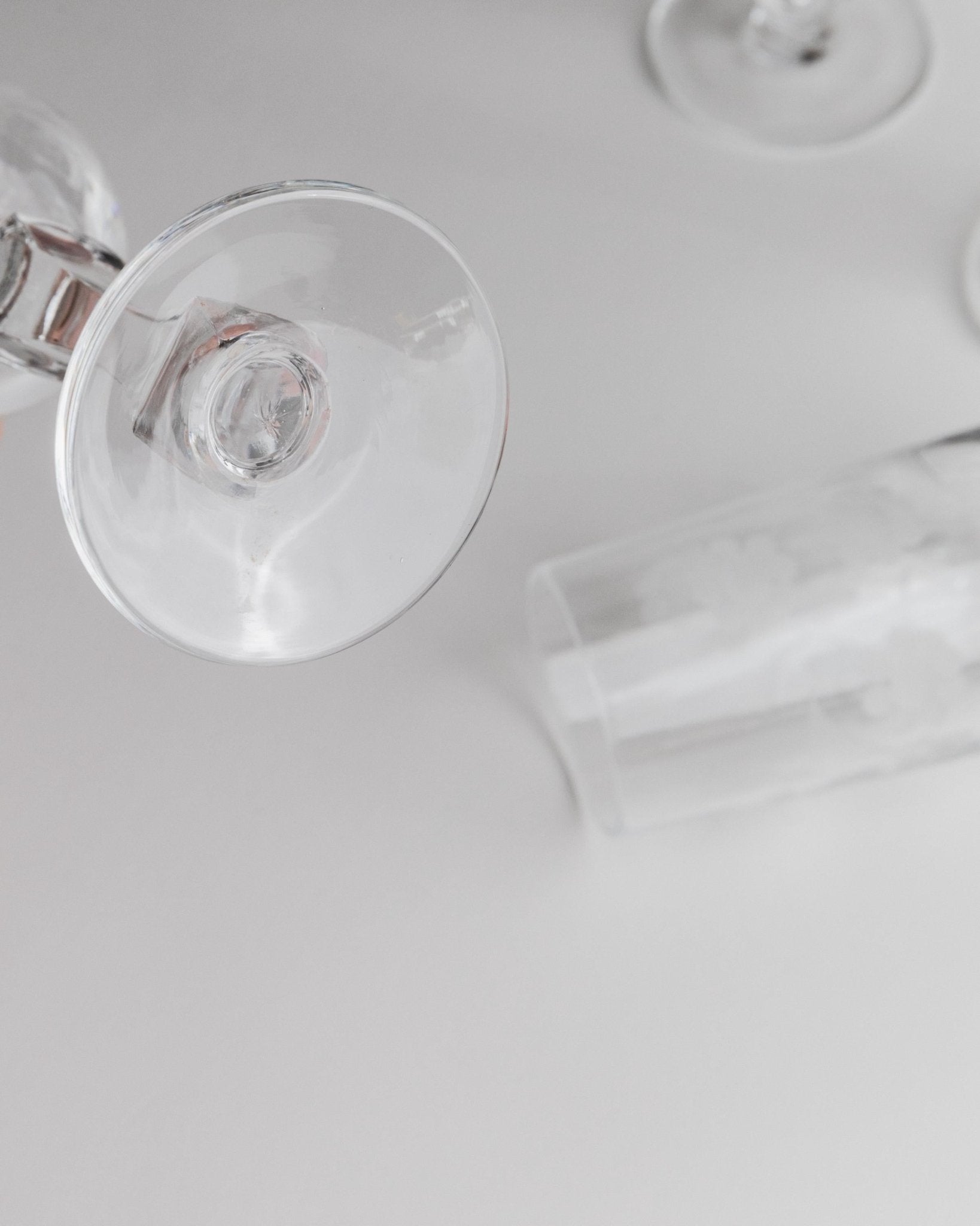 Vintage Champagnerglas Set von 5 mit floraler Gravur, Italien 1960er, einzigartig