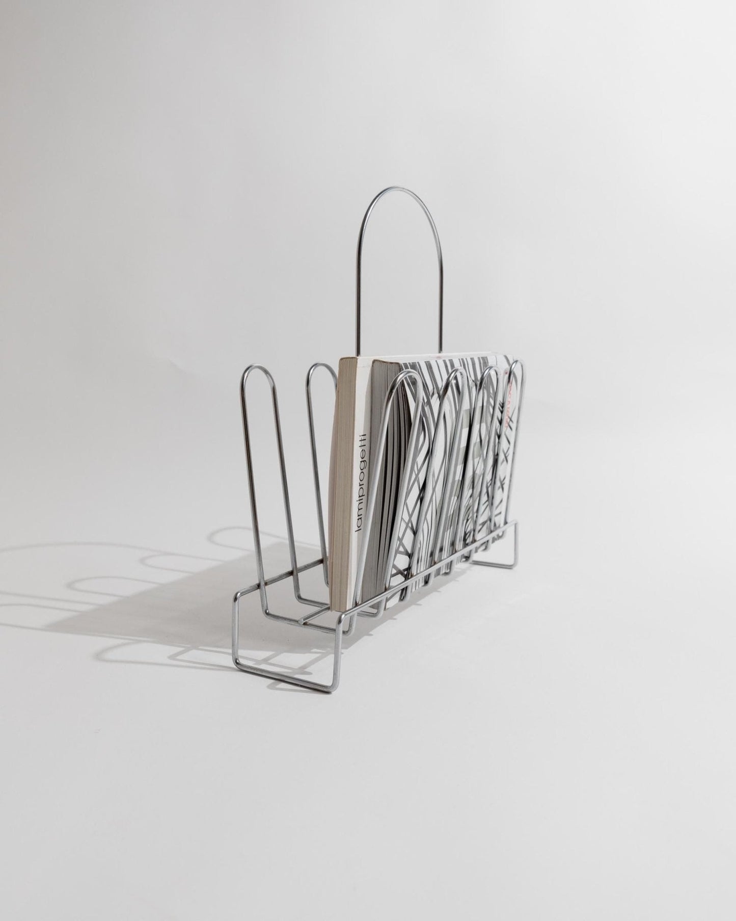 Vintage Zeitschriftenständer Chrom von 1970er Space Age