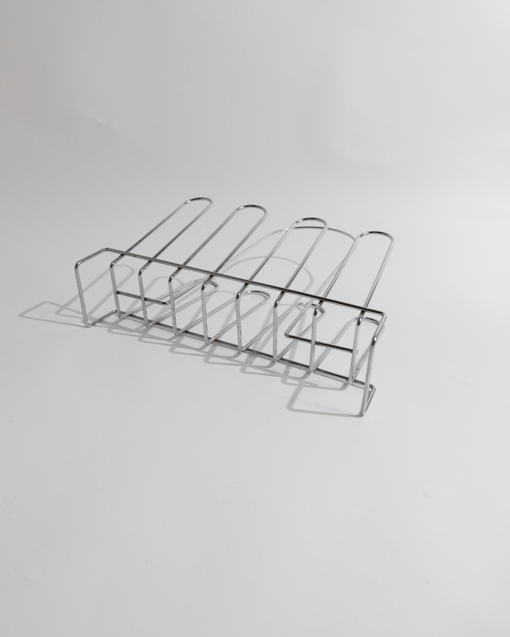 Vintage Zeitschriftenständer Chrom von 1970er Space Age