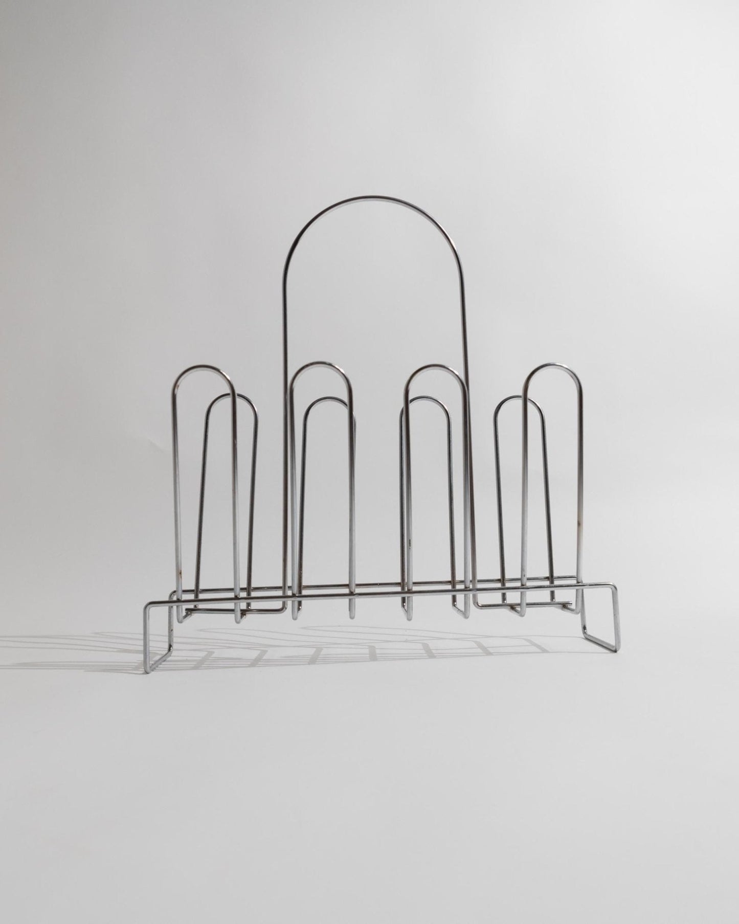 Vintage Zeitschriftenständer Chrom von 1970er Space Age