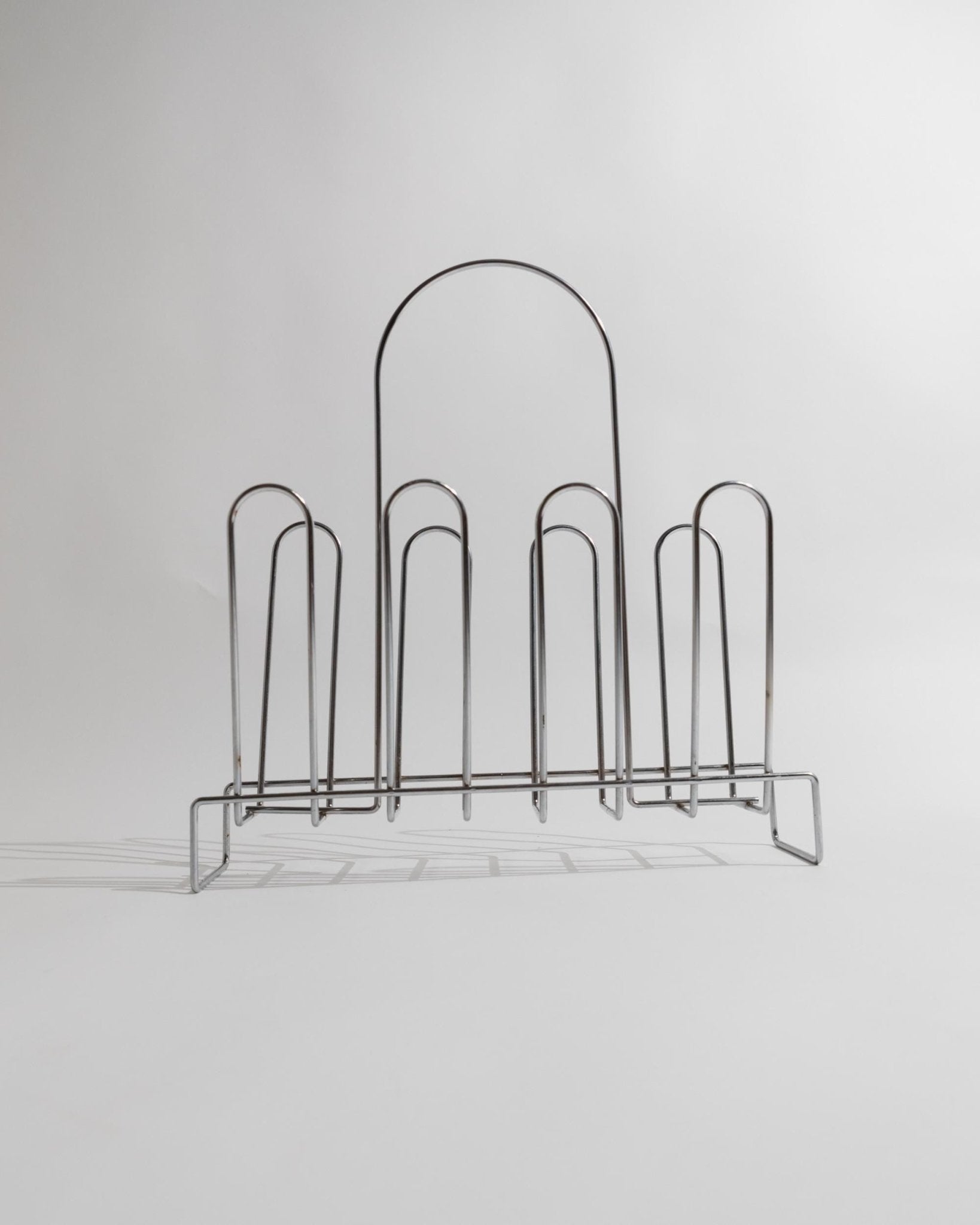 Vintage Zeitschriftenständer Chrom von 1970er Space Age