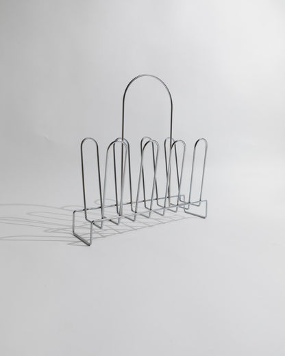 Vintage Zeitschriftenständer Chrom von 1970er Space Age