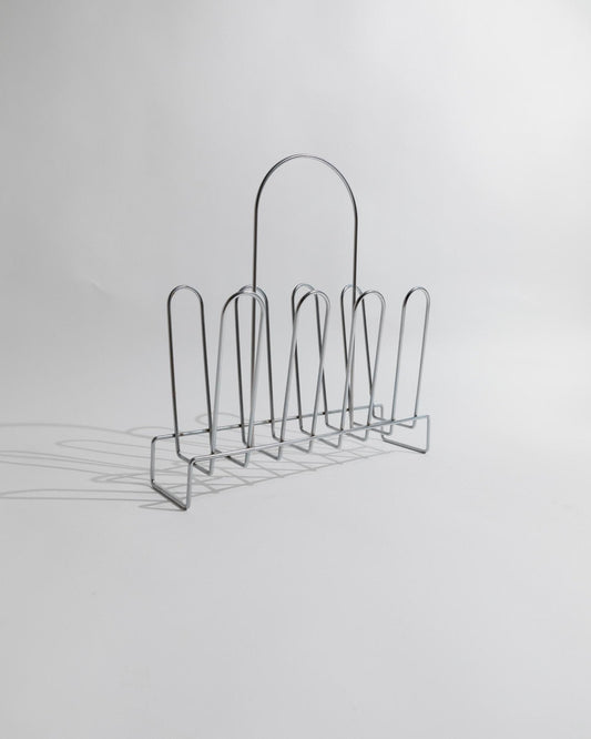 Vintage Zeitschriftenständer Chrom von 1970er Space Age