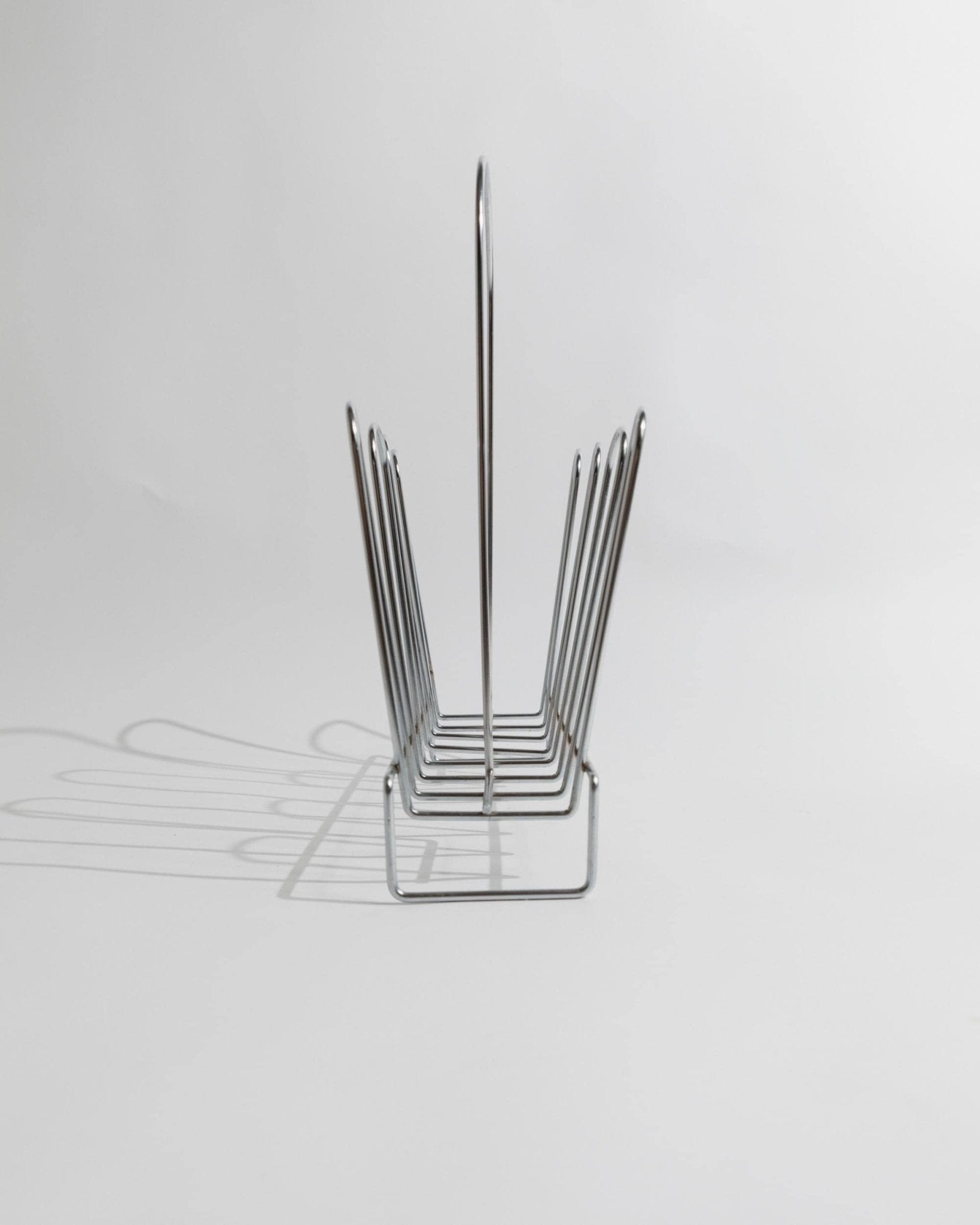 Vintage Zeitschriftenständer Chrom von 1970er Space Age