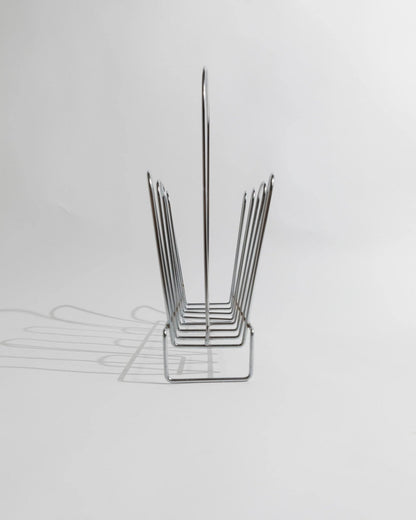 Vintage Zeitschriftenständer Chrom von 1970er Space Age