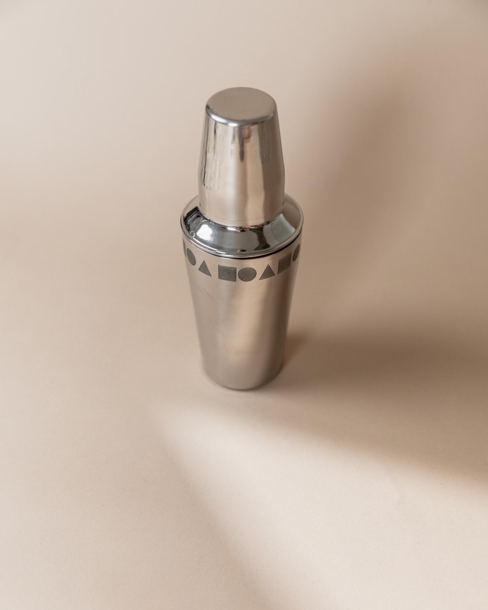 Vintage Cocktailmixer aus Italien, Edelstahl, geometrisch, spülmaschinenfest, Retro