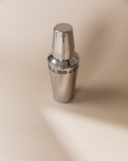 Vintage Cocktailmixer aus Italien, Edelstahl, geometrisch, spülmaschinenfest, Retro