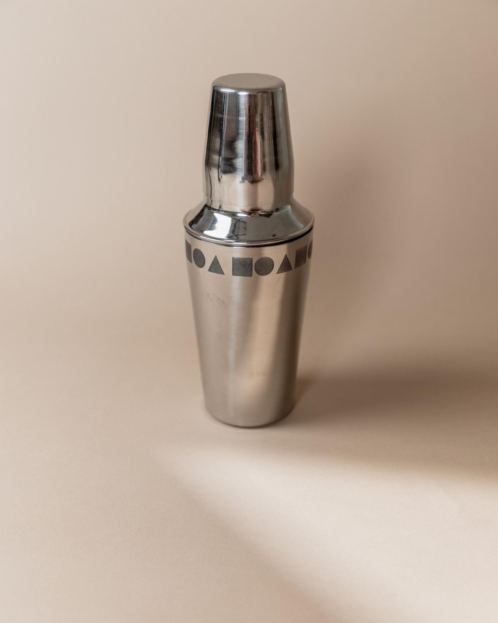 Vintage Cocktailmixer aus Italien, Edelstahl, geometrisch, spülmaschinenfest, Retro