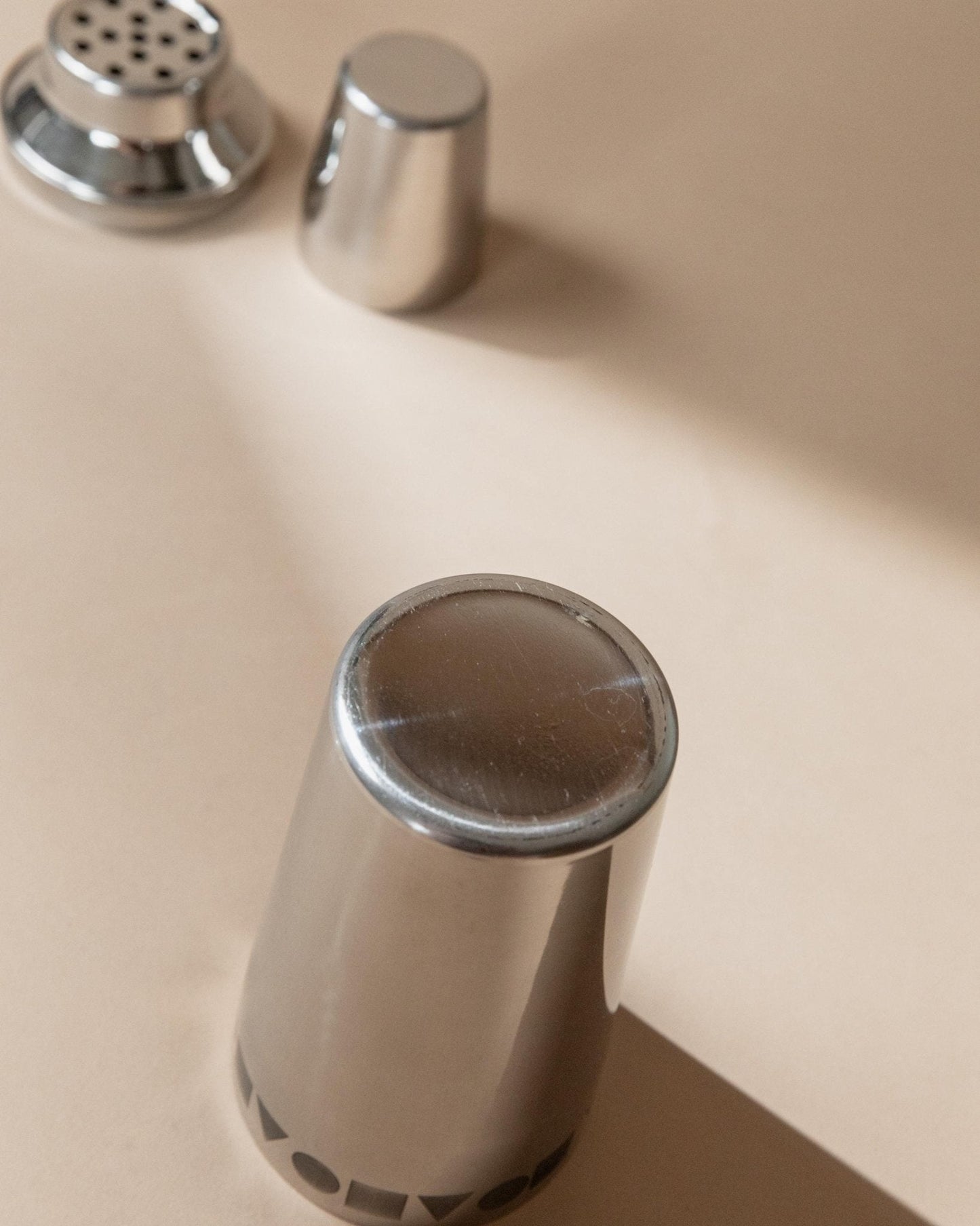 Vintage Cocktailmixer aus Italien, Edelstahl, geometrisch, spülmaschinenfest, Retro