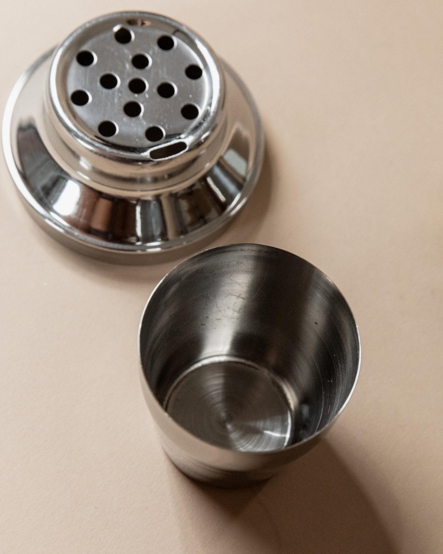 Vintage Cocktailmixer aus Italien, Edelstahl, geometrisch, spülmaschinenfest, Retro