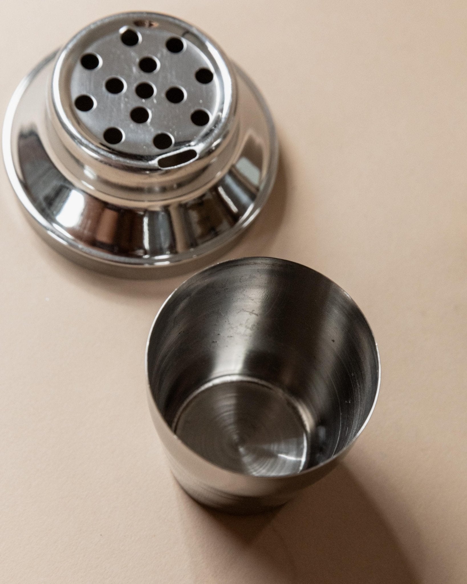 Vintage Cocktailmixer aus Italien, Edelstahl, geometrisch, spülmaschinenfest, Retro