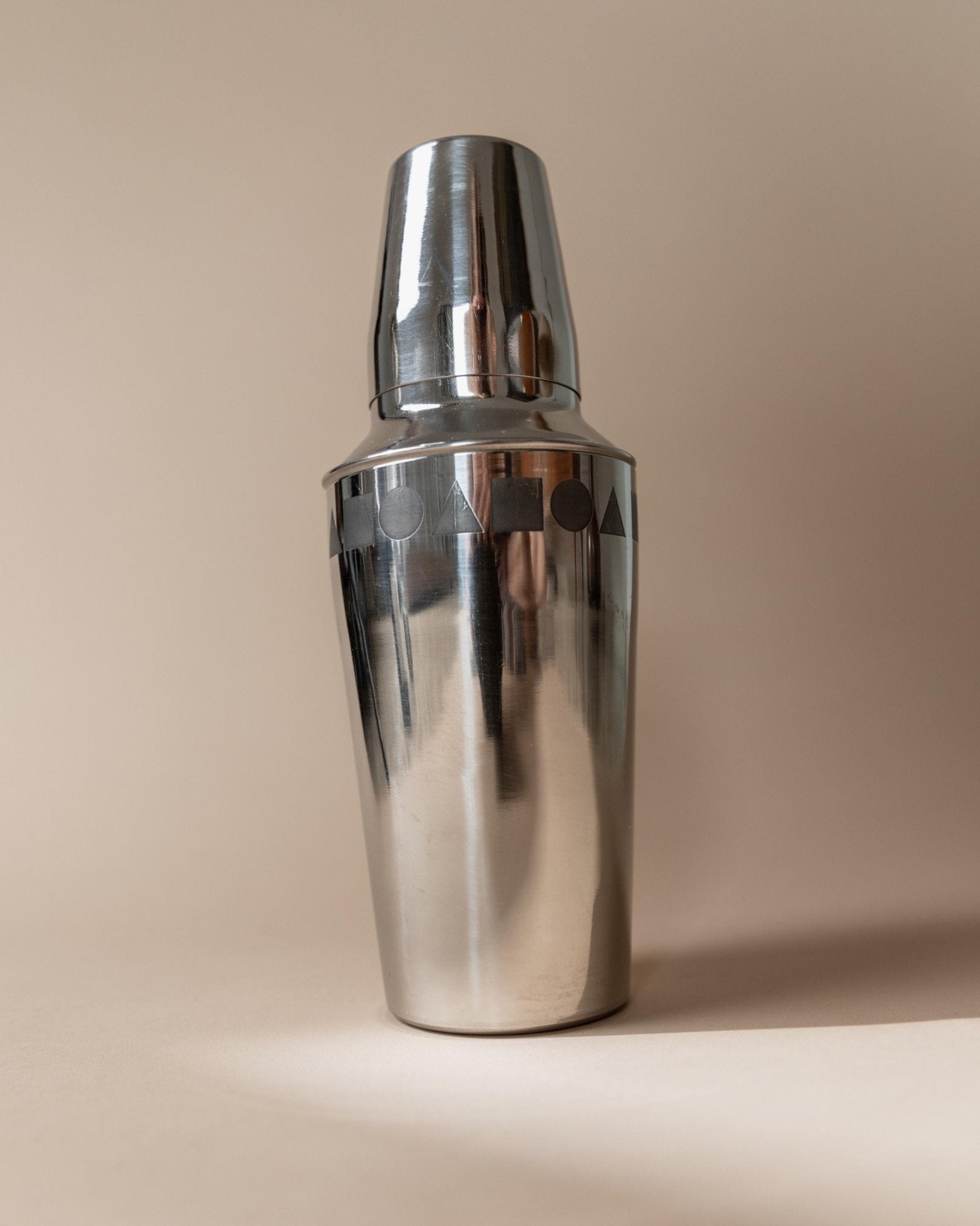 Vintage Cocktailmixer aus Italien, Edelstahl, geometrisch, spülmaschinenfest, Retro