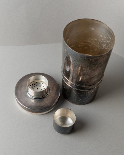 Vintage Cocktail Shaker versilbert von Macabo Milano Mid Century Italien 1950er