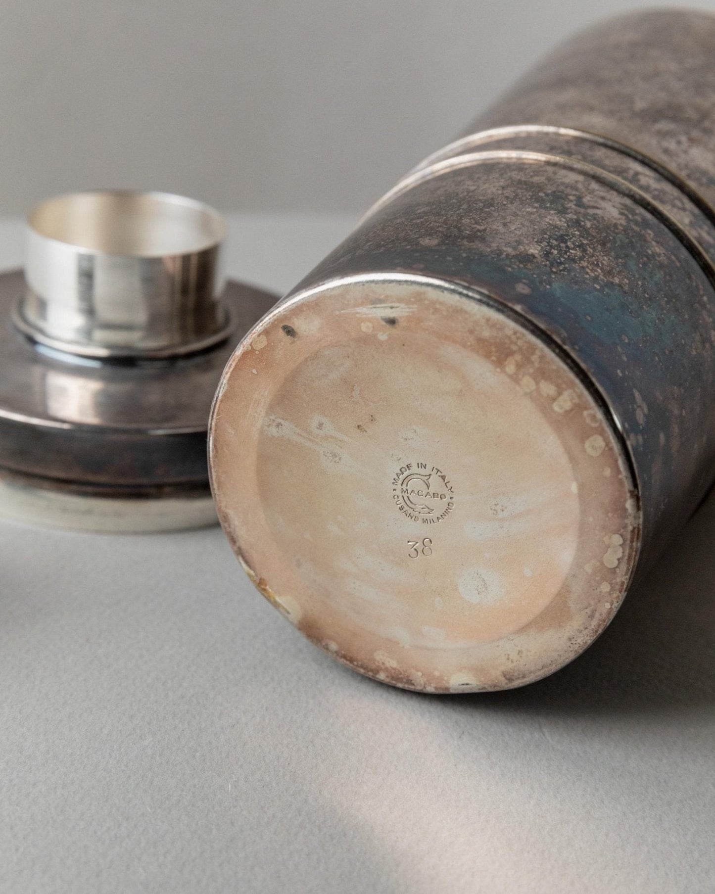 Vintage Cocktail Shaker versilbert von Macabo Milano Mid Century Italien 1950er