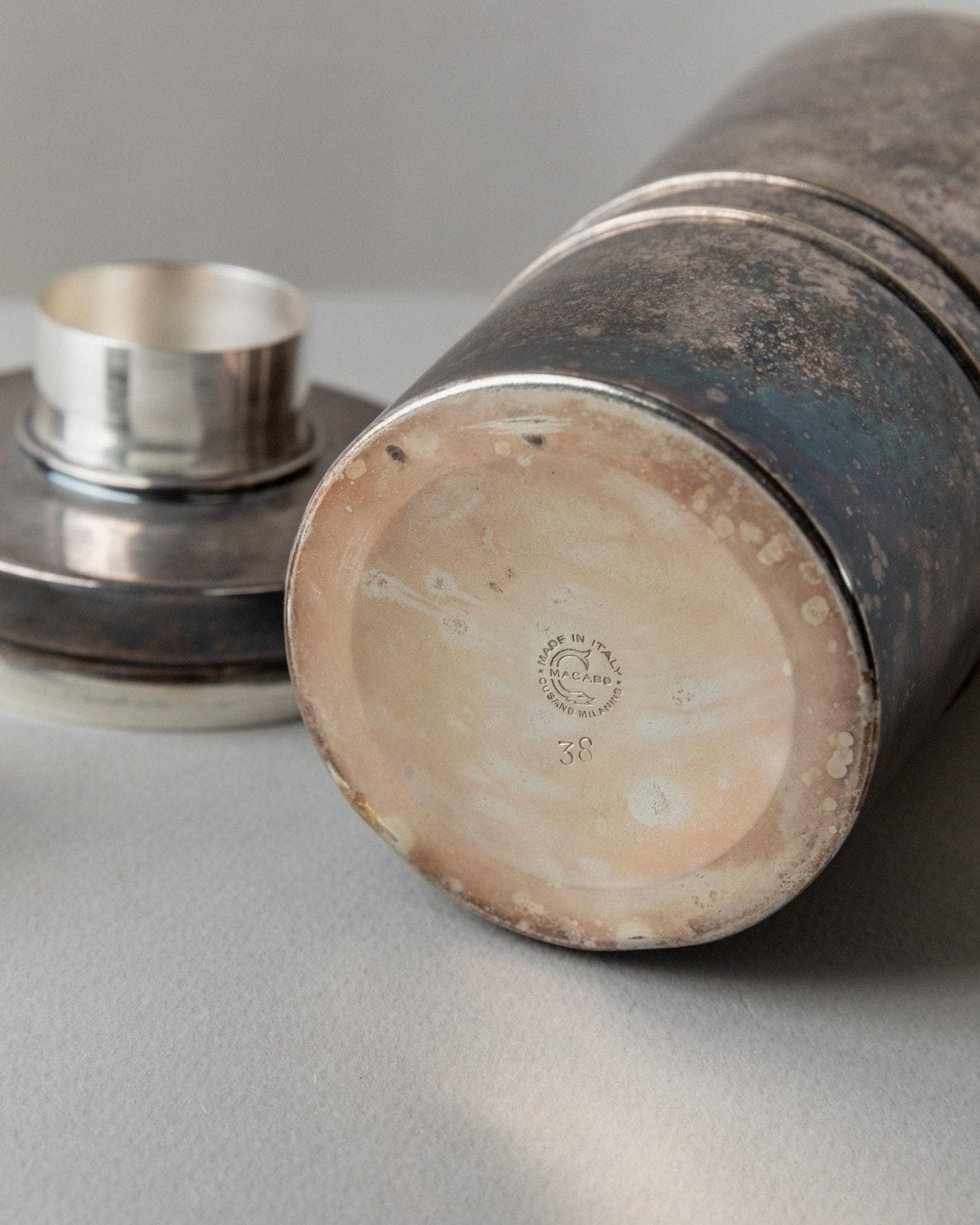 Vintage Cocktail Shaker versilbert von Macabo Milano Mid Century Italien 1950er