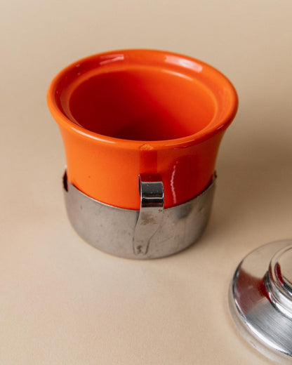 Service à café vintage 24 pièces en céramique rouge/orange Italie années 1970 idée cadeau rétro