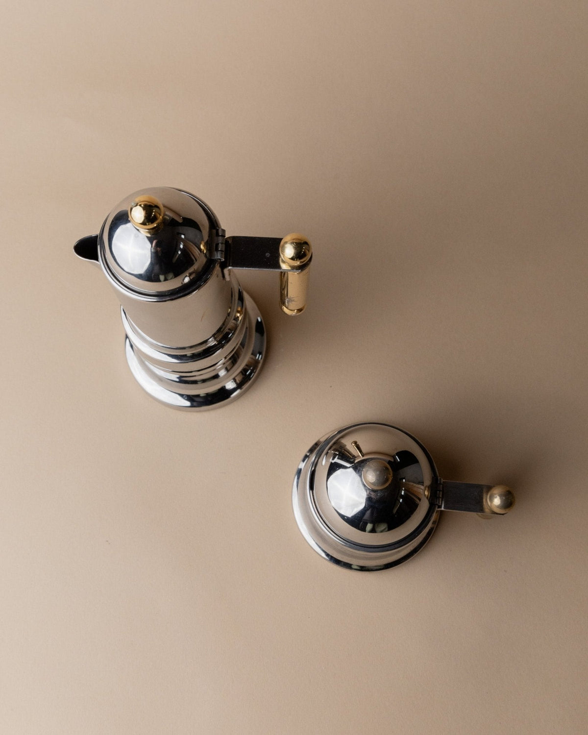 Set von 2 Vintage Kaffeeservice "Depositato" von VEV, goldene Details