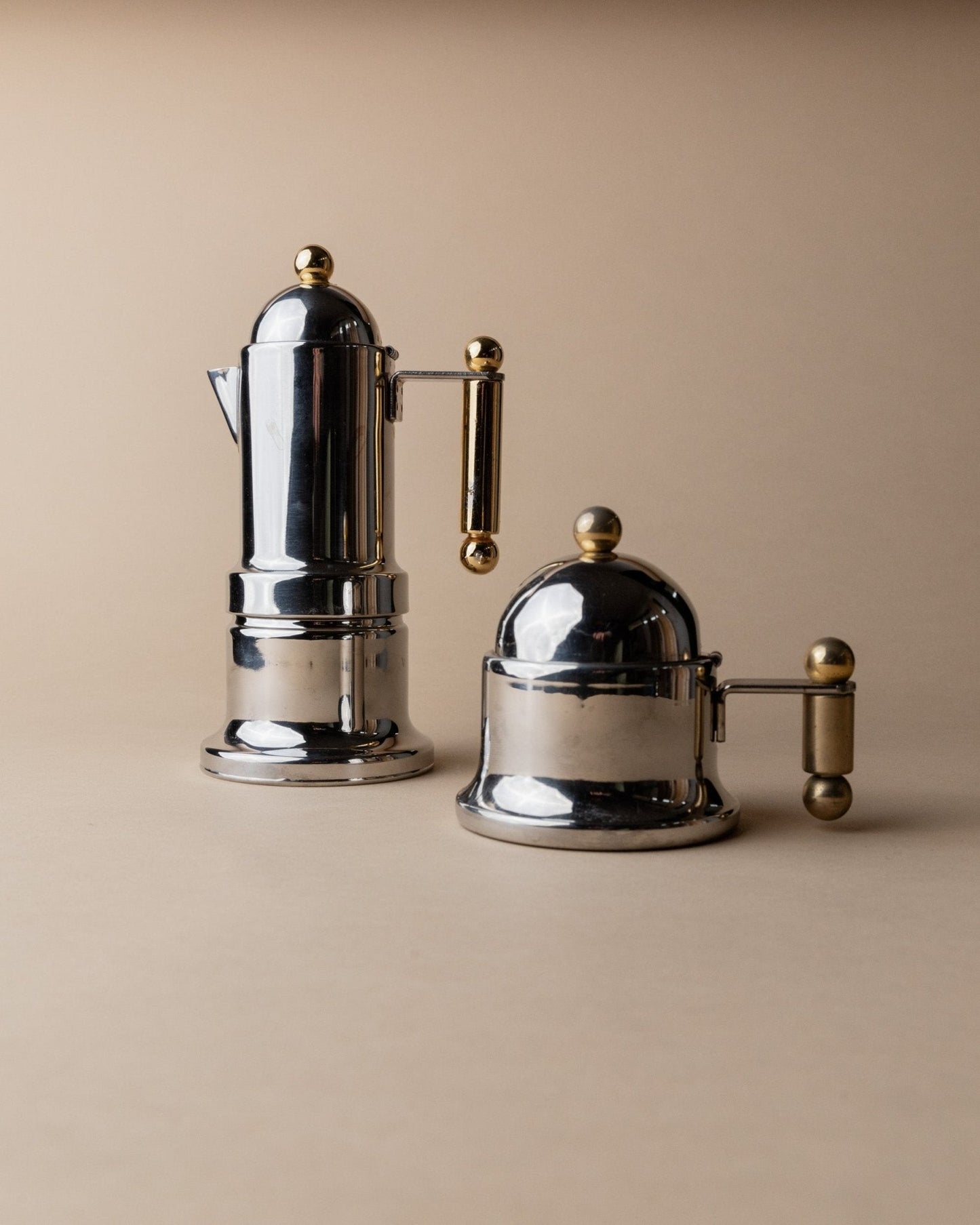 Set von 2 Vintage Kaffeeservice "Depositato" von VEV, goldene Details