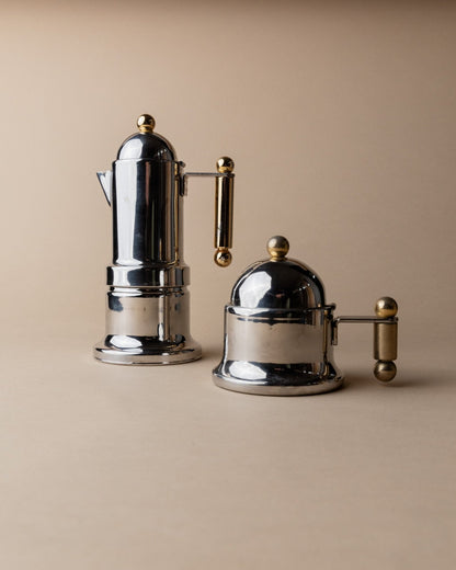 Set von 2 Vintage Kaffeeservice "Depositato" von VEV, goldene Details