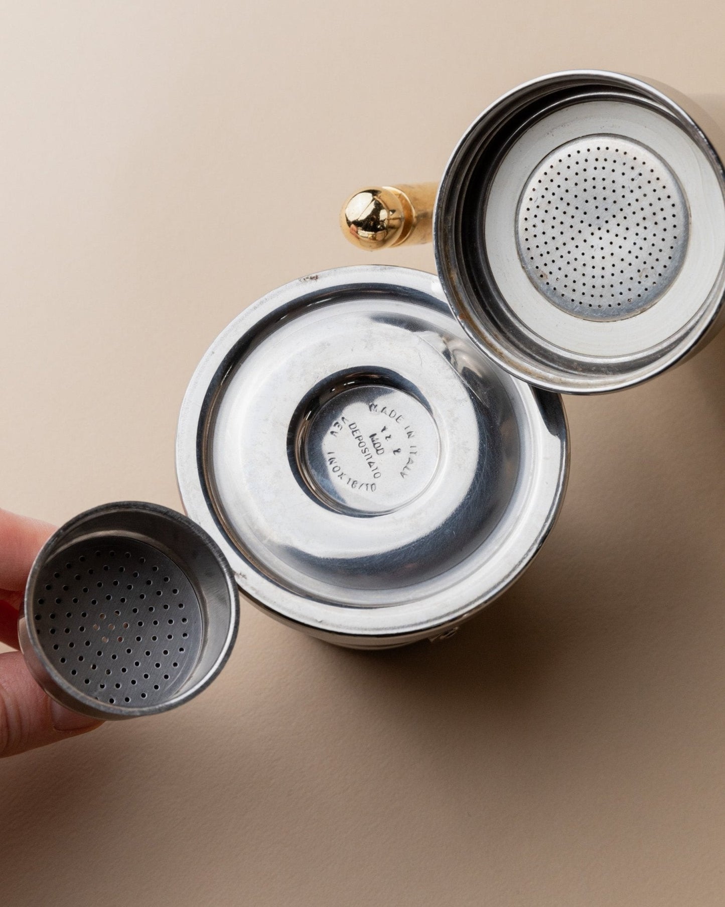 Set von 2 Vintage Kaffeeservice "Depositato" von VEV, goldene Details