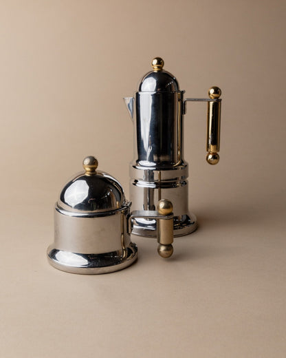 Set von 2 Vintage Kaffeeservice "Depositato" von VEV, goldene Details