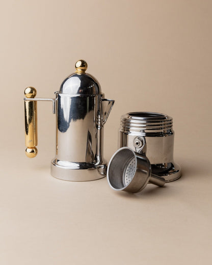 Set von 2 Vintage Kaffeeservice "Depositato" von VEV, goldene Details