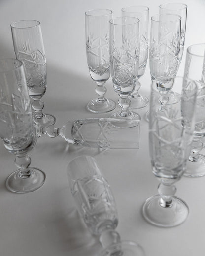Vintage Champagnerglas Set von 12 von Italien zeitloses Design