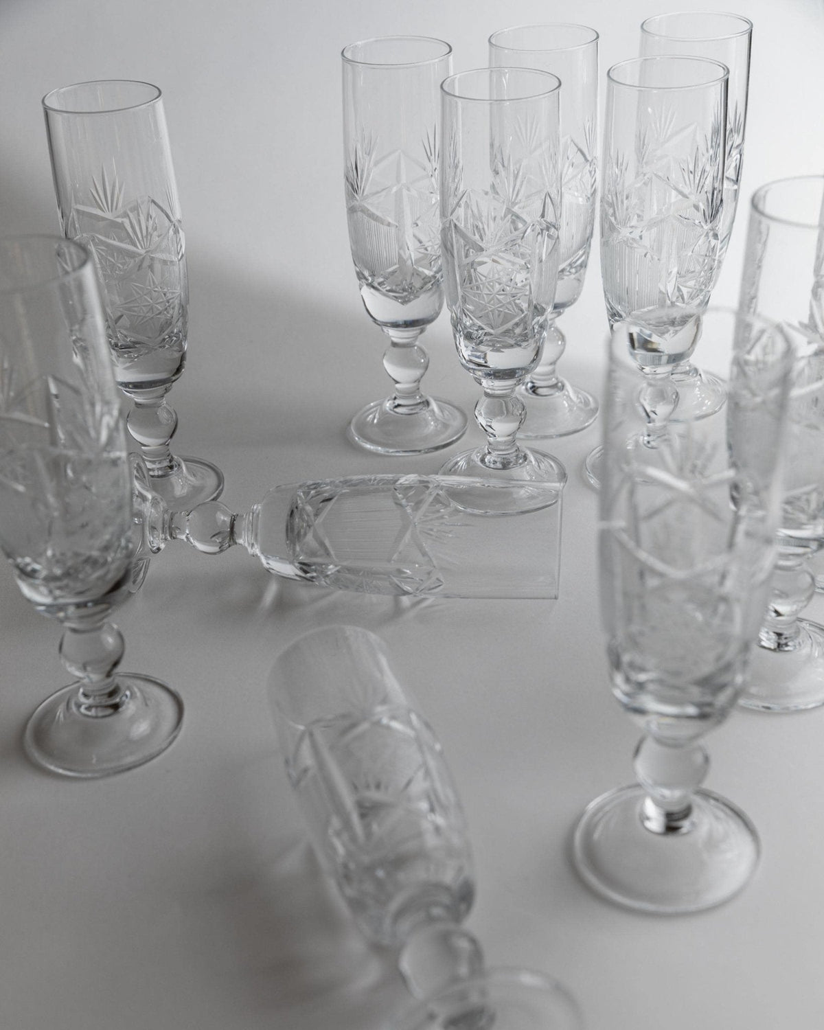 Vintage Champagnerglas Set von 12 von Italien 1970er Geschenkidee Retro Tischdeko