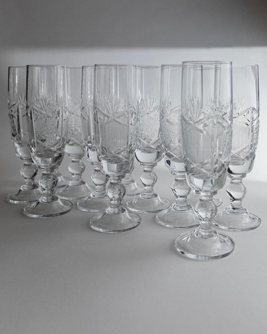 Vintage Champagnerglas Set von 12 von Italien zeitloses Design