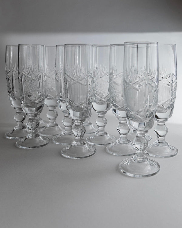 Vintage Champagnerglas Set von 12 von Italien 1970er Geschenkidee Retro Tischdeko