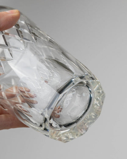 Vintage Cocktail Shaker Kristallglas Edelstahl Mid Century Design Italien 1960er