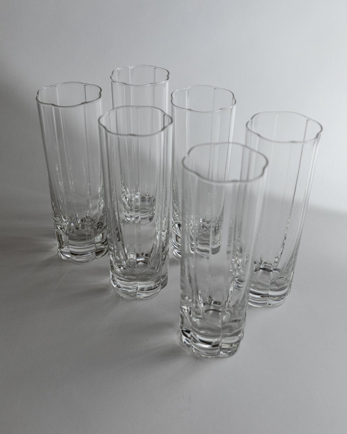 Vintage Trinkglas Set von 6 Flower Shape