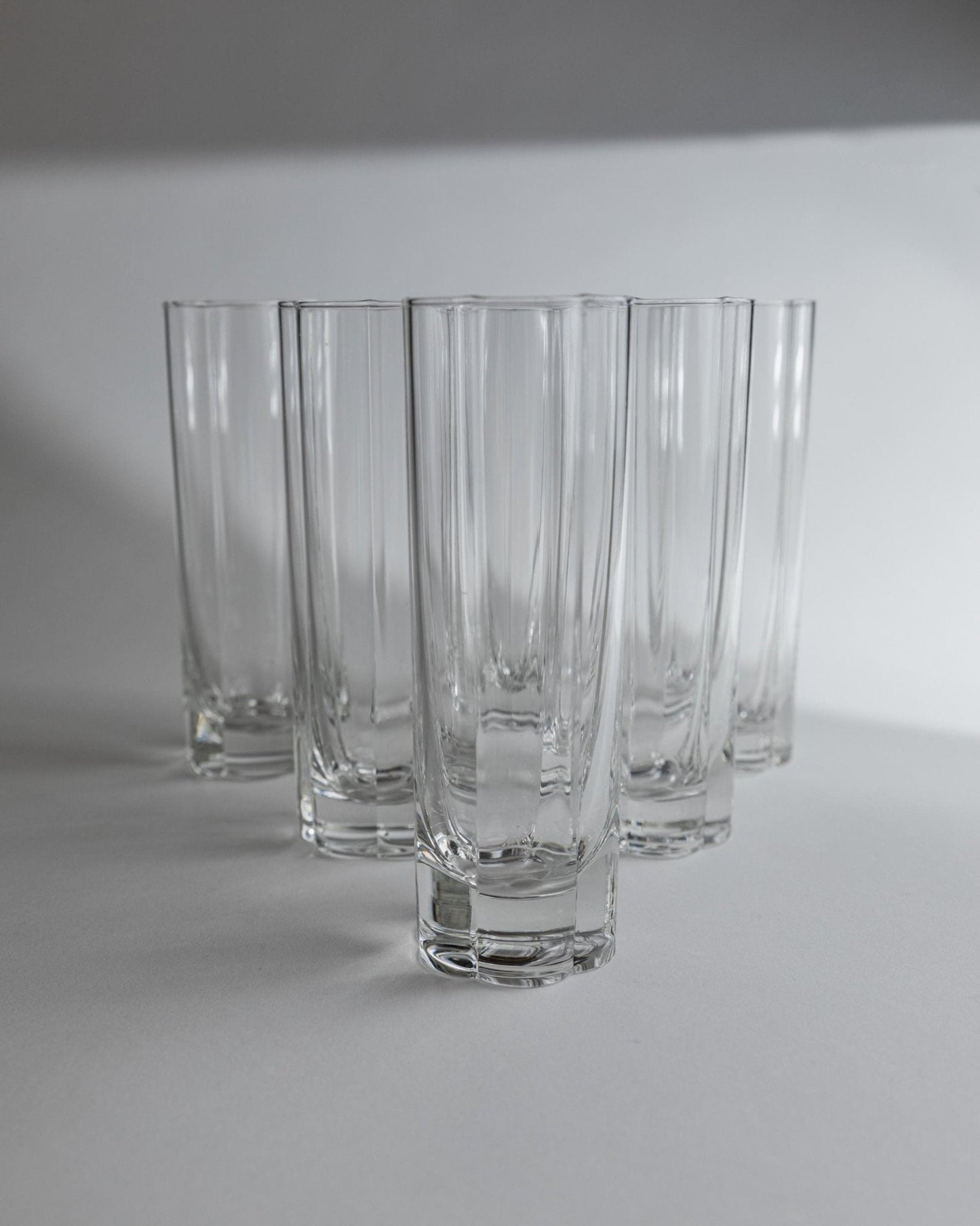 Vintage Trinkglas Set von 6 Flower Shape