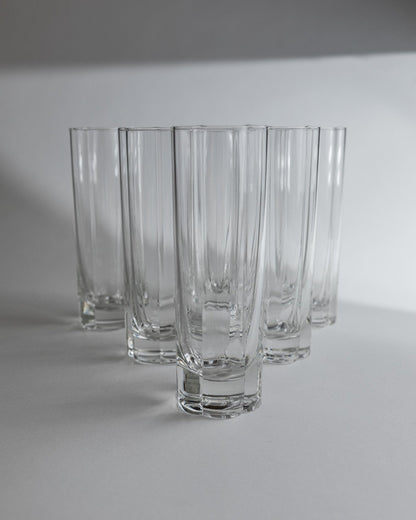 Vintage Trinkglas Set von 6 Flower Shape