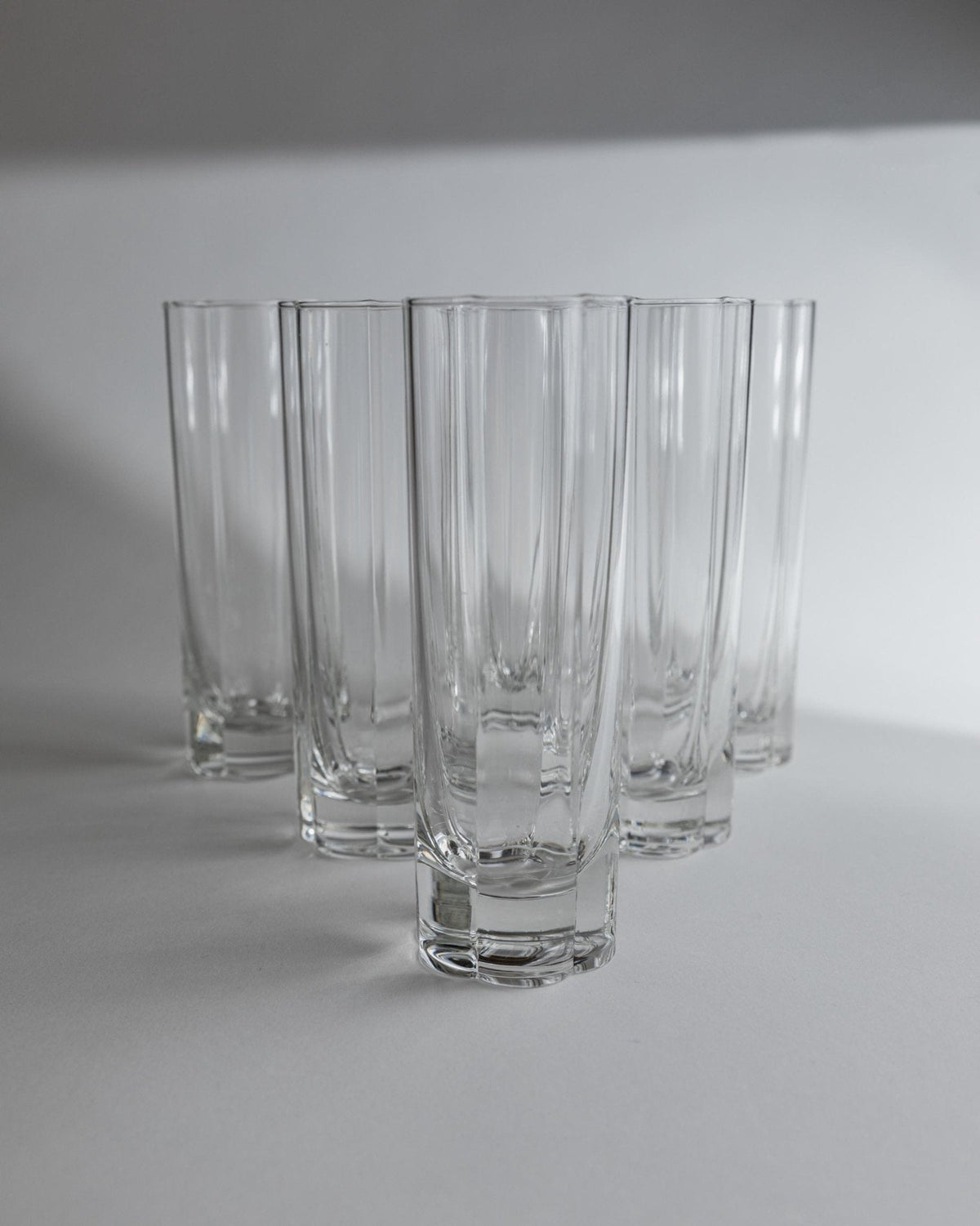 Vintage Trinkglas Set von 6 Flower Shape