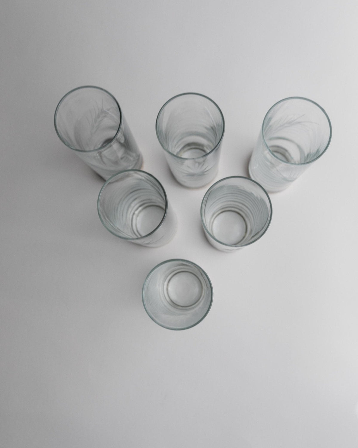 Vintage Trinkglas Set von 6 mit Silberrand und Ährenmuster, Italien, einzigartig, Retro Deko