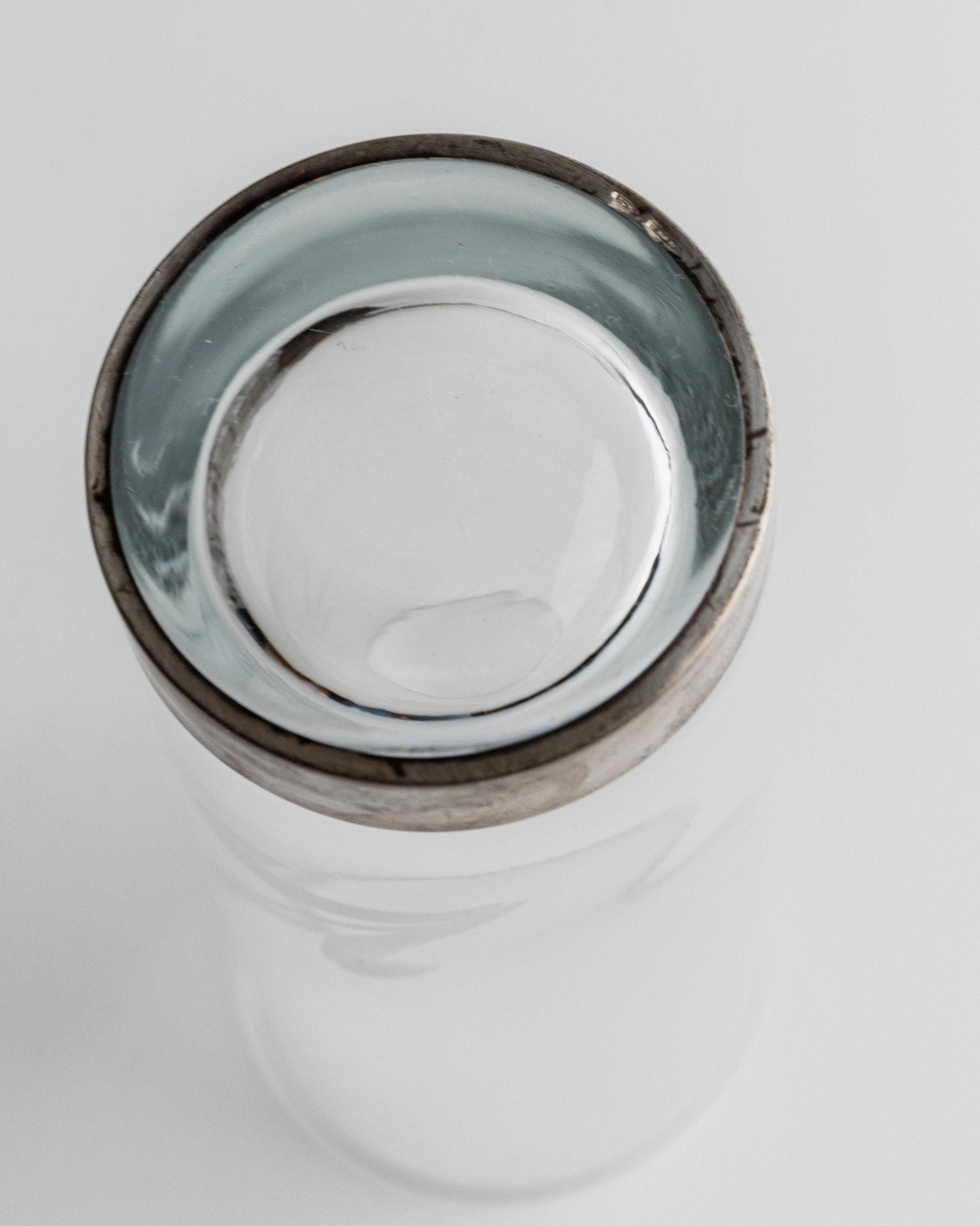 Vintage Trinkglas Set von 6 mit Silberrand und Ährenmuster